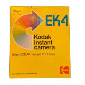 Vintage KODAK EK4 Instant Print Film Camera W Manual & BOX Silver Black Polariod